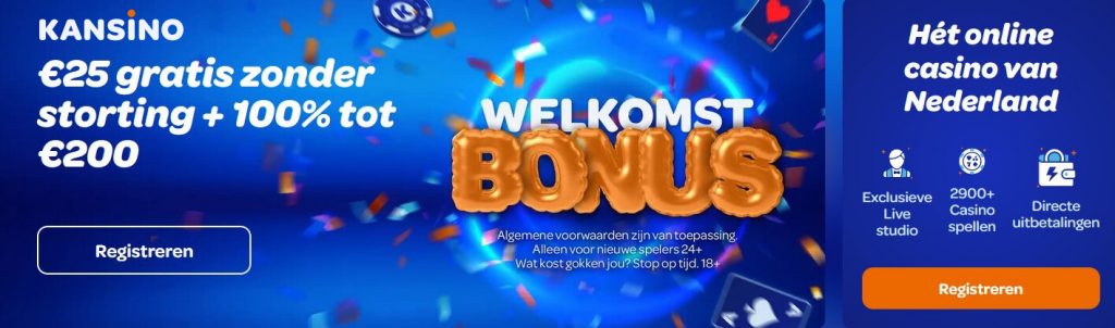 Kansino € 25 welkomstbonus inlog