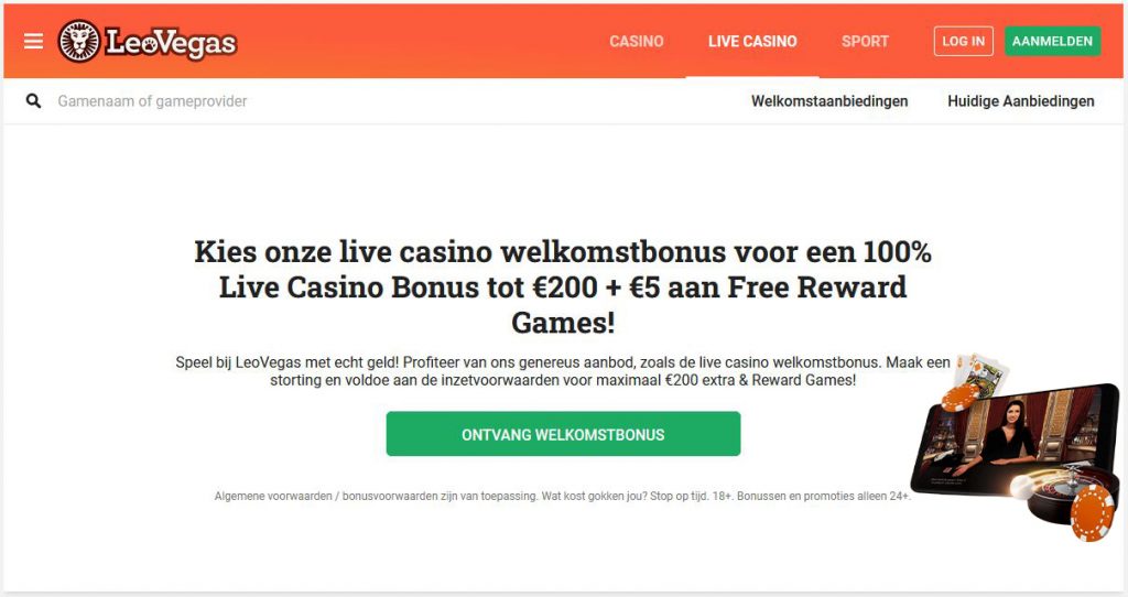 LeoVegas welkomstbonus live casino