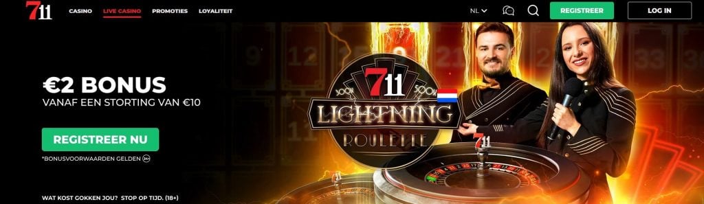 711 Casino Live Casino Bonus 711 NL Lightning Roulette inlog
