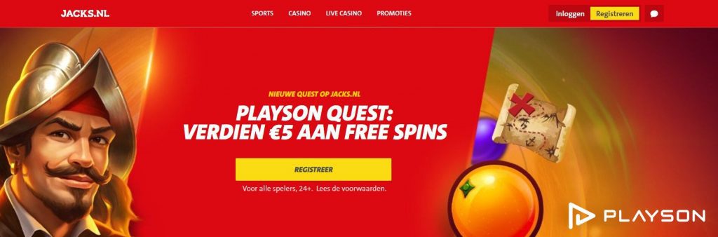 Jacks.nl Playson Quest inlog