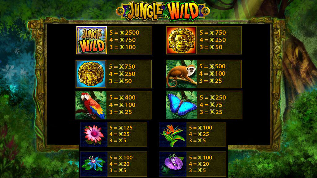 Jungle Wild symbolen
