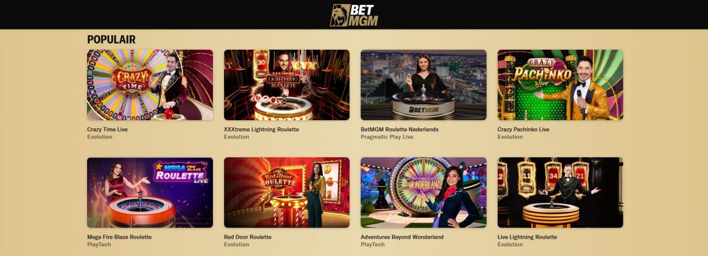 BetMGM live casinospellen