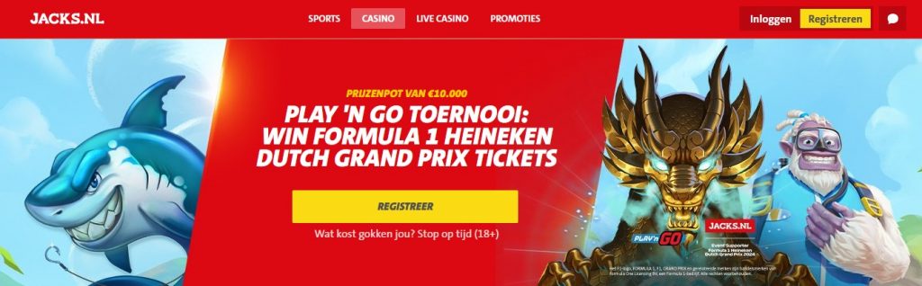 Jacks.nl Formule 1 Play'n GO Toernooi inlog