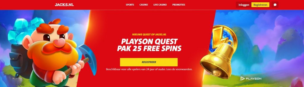 Jacks.nl Playson Quest Gratis Spins inlog