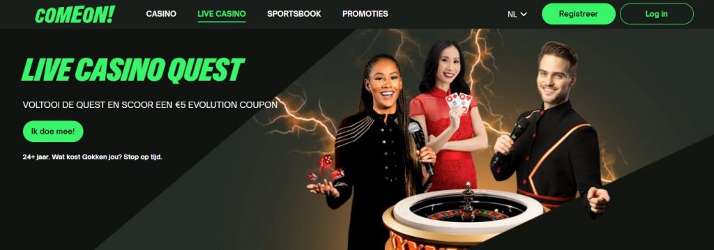 ComeOn! Casino Live Casino Quest inlog