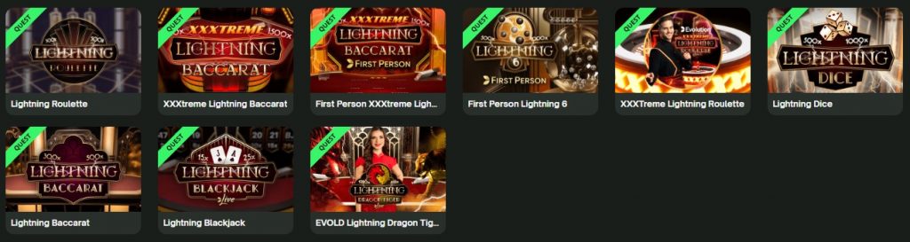 ComeOn! Casino Live Casino Quest spellen