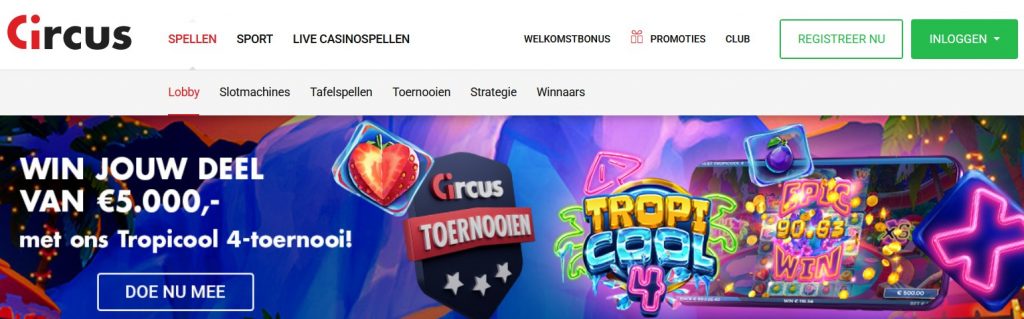 Circus Casino ELK Tropicool 4 toernooi inlog