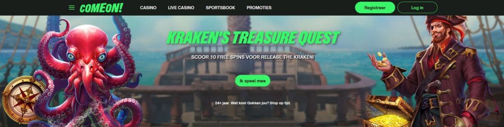 ComeOn! Casino Kraken's Treasure Quest inlog