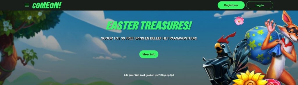 ComeOn! Casino Easter Treasures inlog