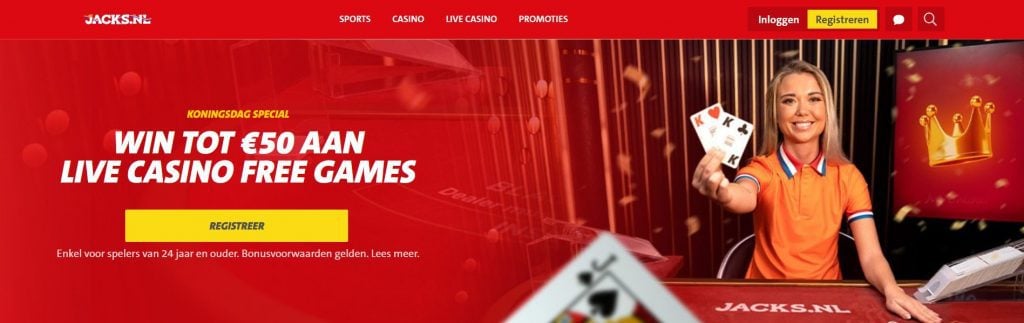 Jacks.nl Live Casino Koningsdag Special inlog