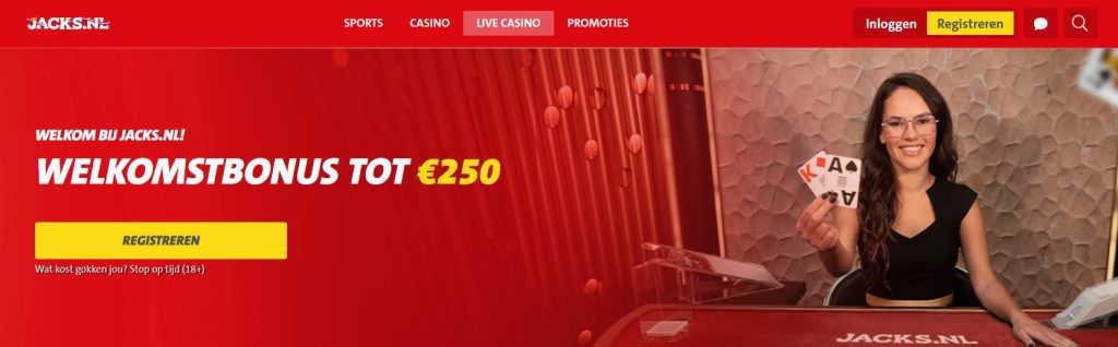Jacks.nl live casino welkomstbonus