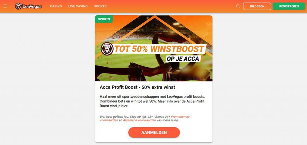 LeoVegas Acca Profit Boost inlog