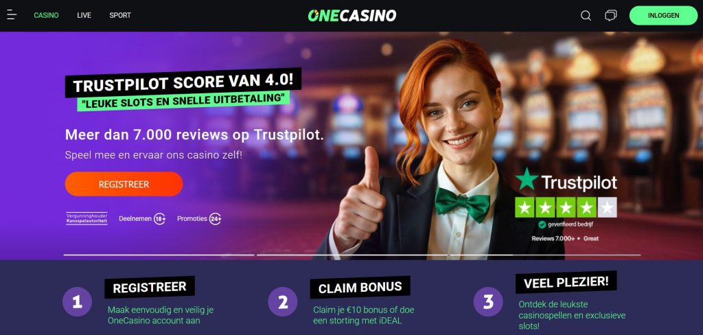 OneCasino welkomstbonus inlog