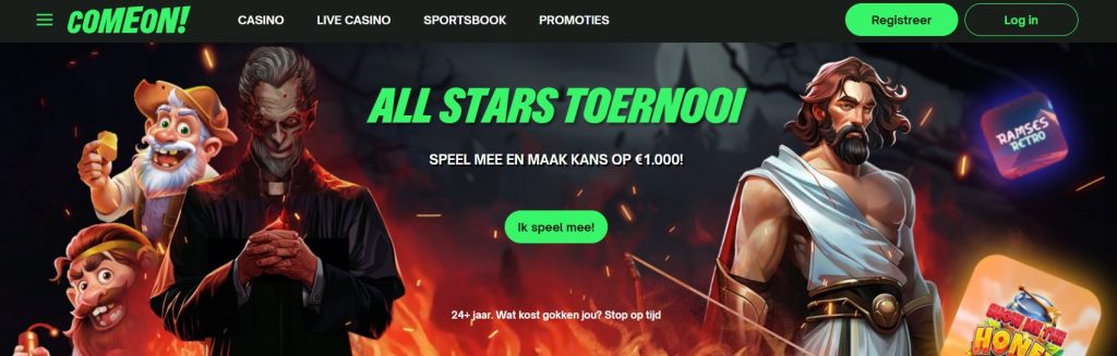 All Stars Toernooi ComeOn! Casino inlog