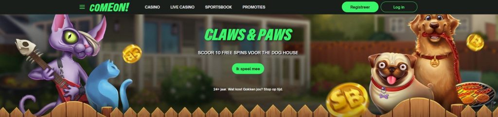 ComeOn! Casino Claws & Paws Quest inlog