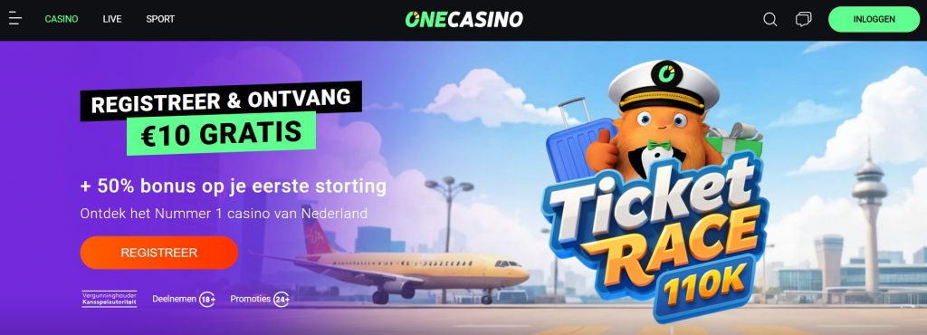 OneCasino Ticket Race inlog