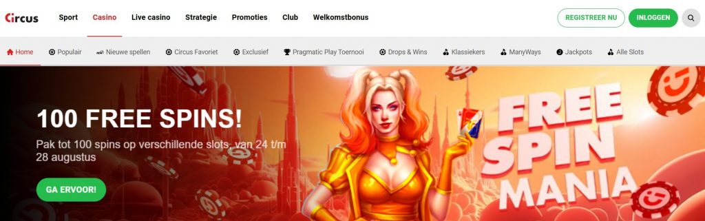 Circus Casino Free Spin Mania inlog