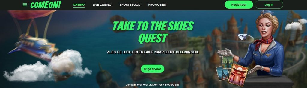 ComeOn! Casino Take to the Skies Quest inlog
