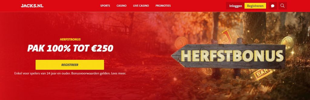Jacks.nl Herfstbonus inlog