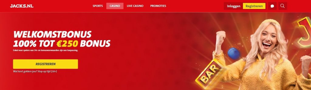Jacks.nl welkomstbonus