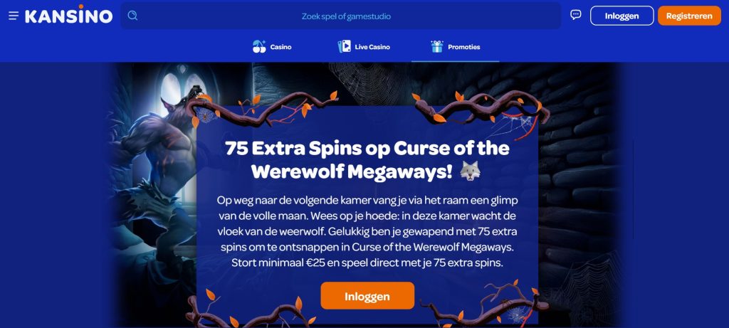 Kansino Curse of the Werewolf Megaways inlog