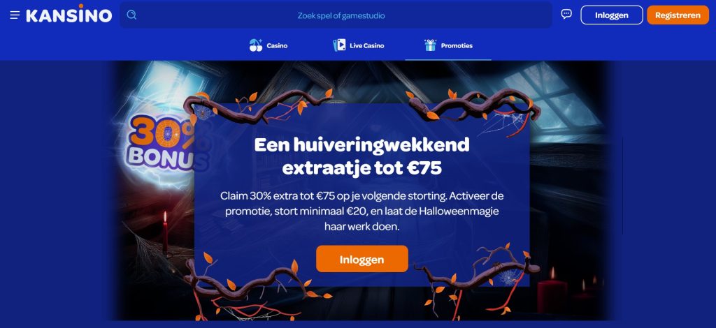 Kansino Halloweenbonus inlog