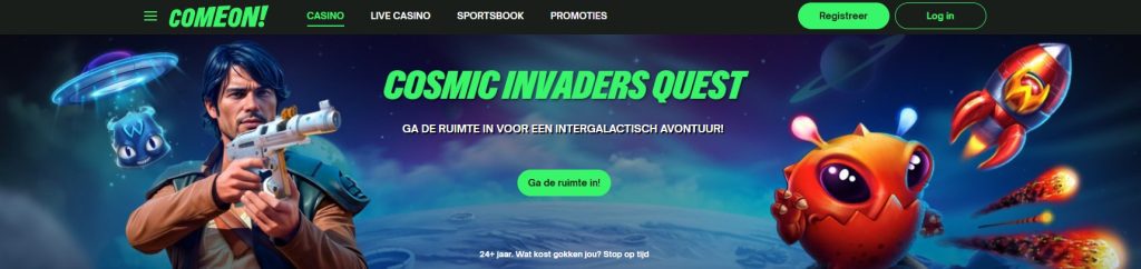 ComeOn! Casino Cosmic Invaders Quest inlog