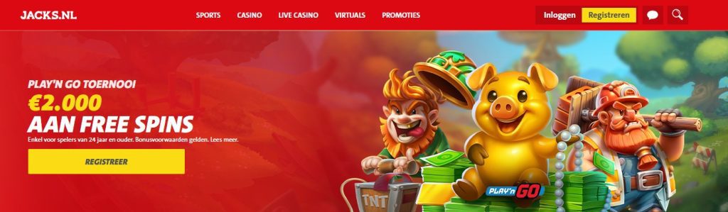 Jacks.nl Play'n GO Toernooi Free Spins inlog