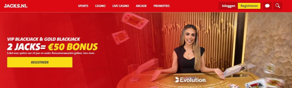 Jacks.nl VIP Blackjack & Gold Blackjack inlog