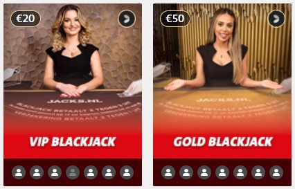 Jacks.nl VIP Blackjack & Gold Blackjack spellen