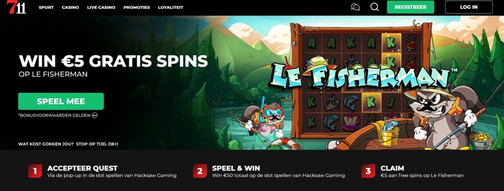 711 Casino Gratis Spins Le Fisherman inlog